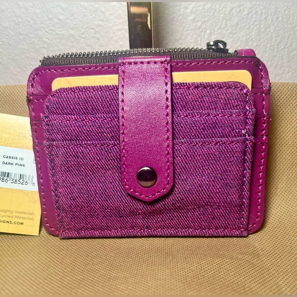 New Patricia Nash Cassis Denim & Leather ID Wallet - Picture 1 of 6